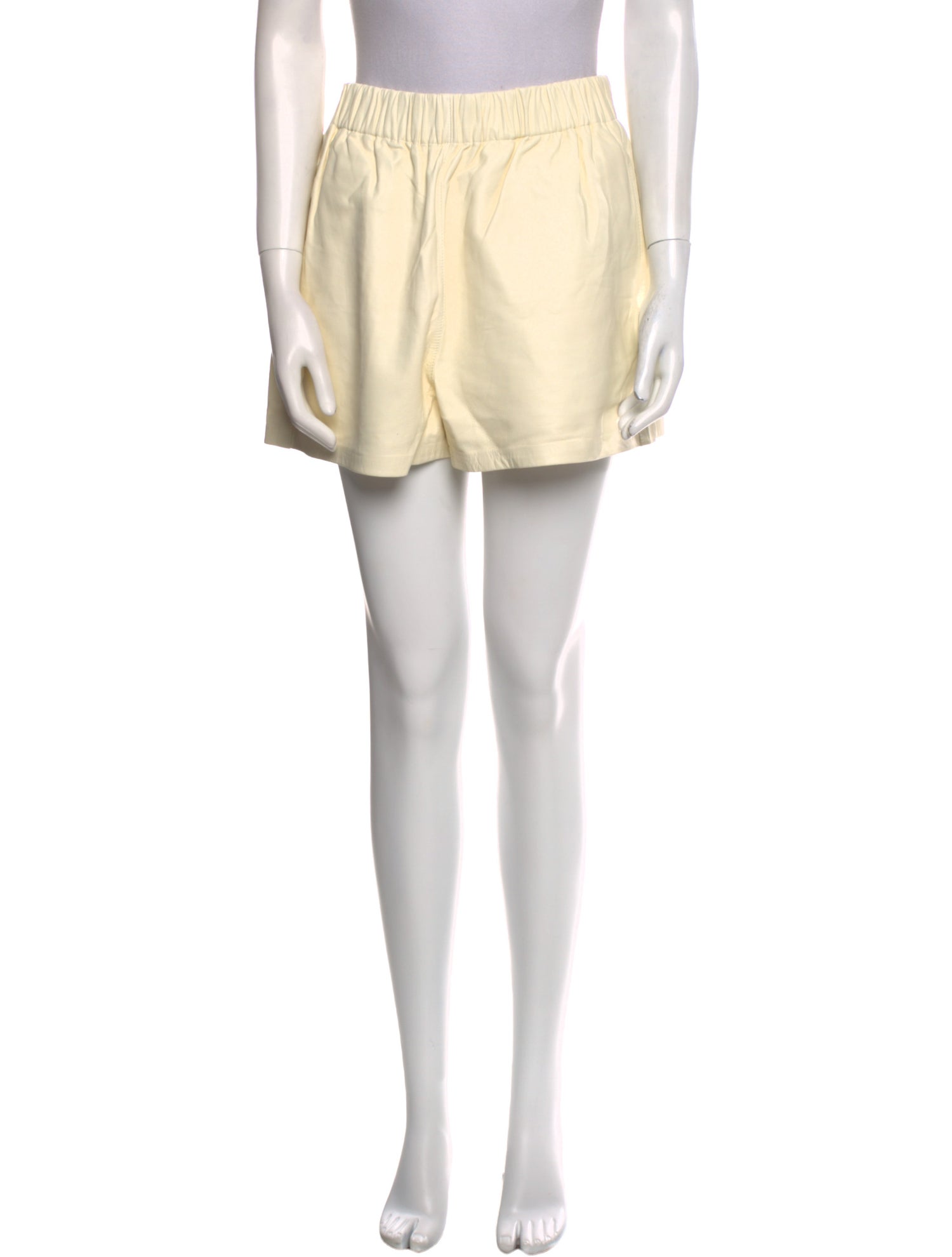 Tibi Lamb Leather Mini Shorts