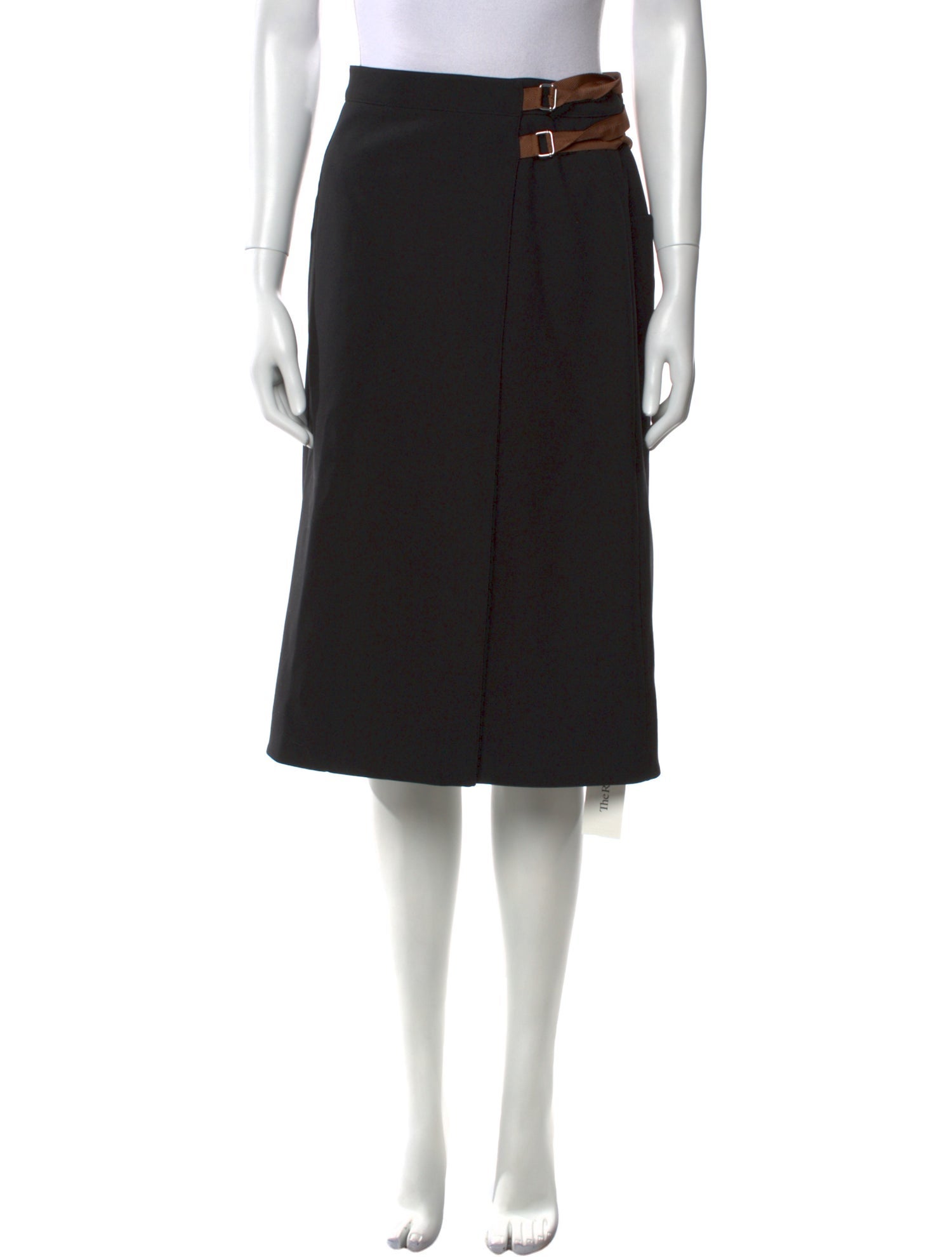 Tibi Grosgrain Trim Knee-Length Skirt