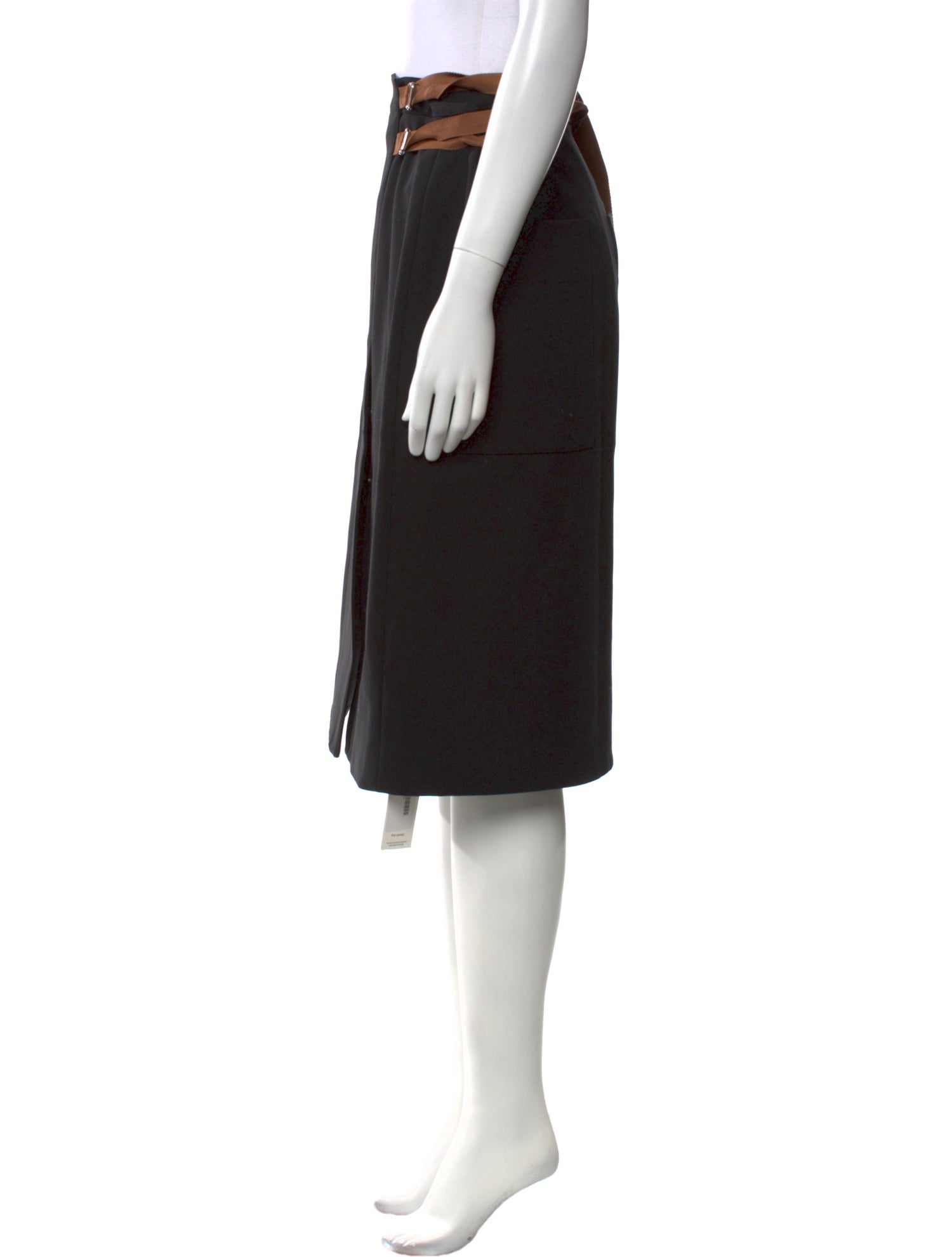 Tibi Grosgrain Trim Knee-Length Skirt