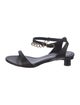 Tibi Snakeskin Chain-Link Accents Slingback Sandals