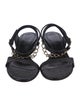 Tibi Snakeskin Chain-Link Accents Slingback Sandals