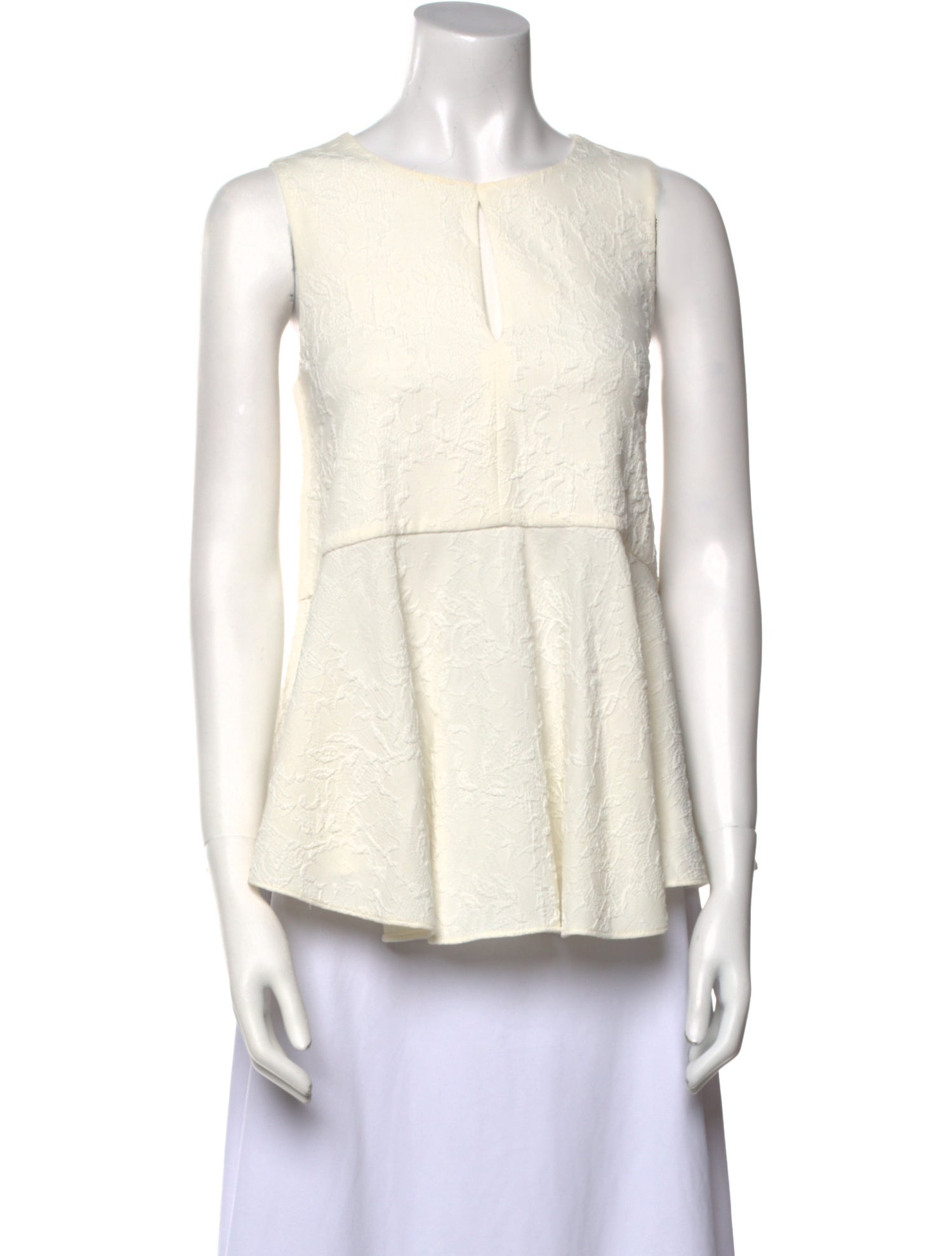 Tibi Bateau Neckline Sleeveless Blouse