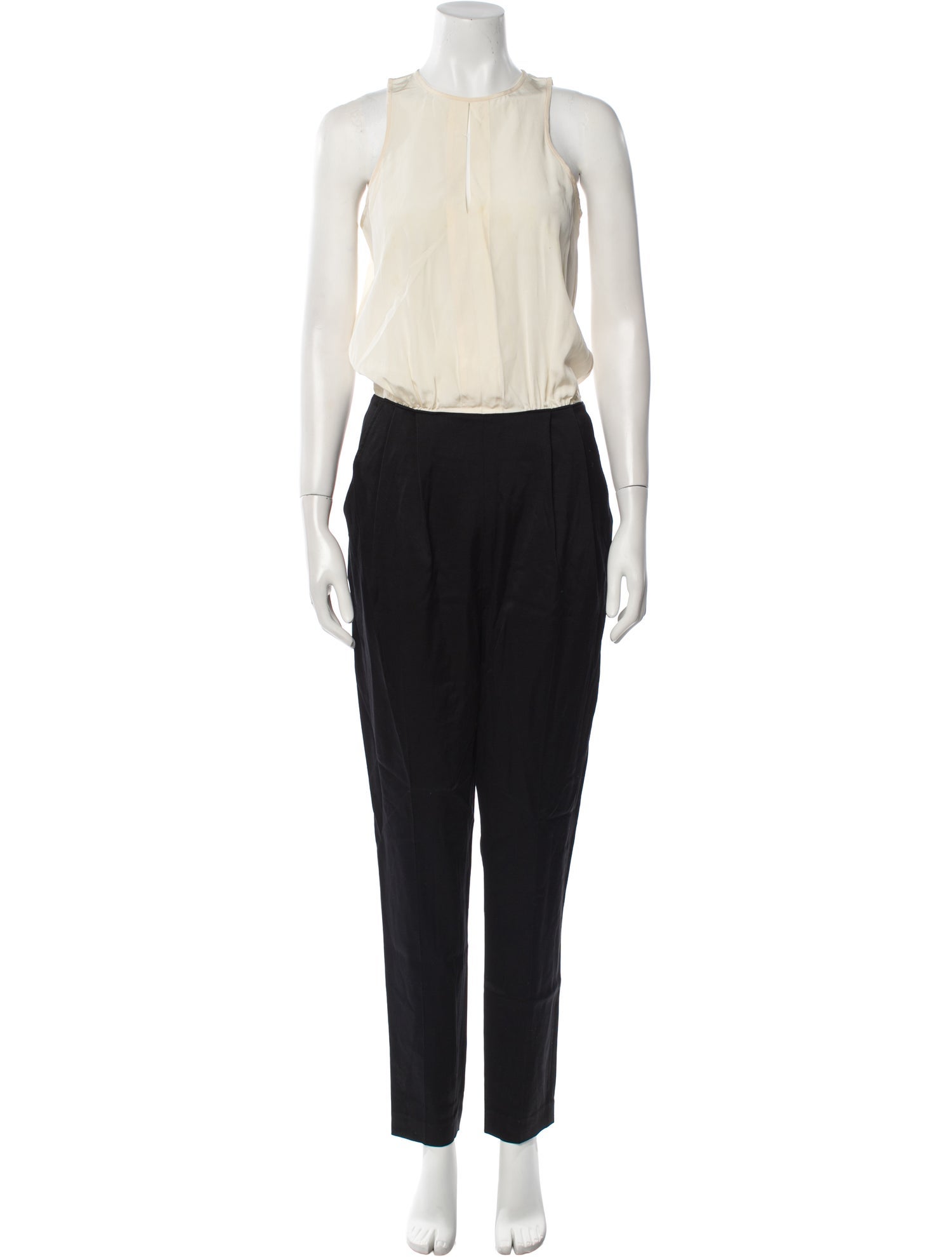 Tibi Colorblock Pattern Crew Neck Jumpsuit