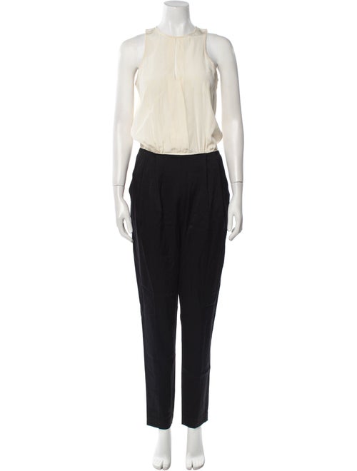 Tibi Colorblock Pattern Crew Neck Jumpsuit