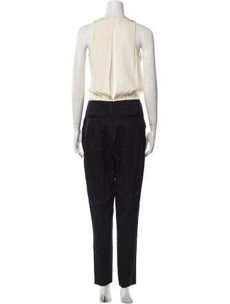 Tibi Colorblock Pattern Crew Neck Jumpsuit