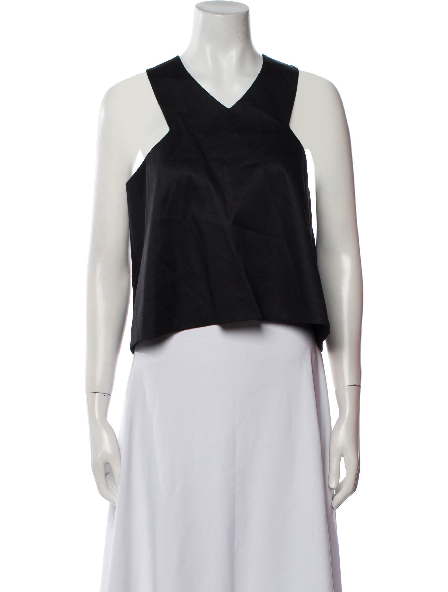 Tibi V-Neck Sleeveless Crop Top
