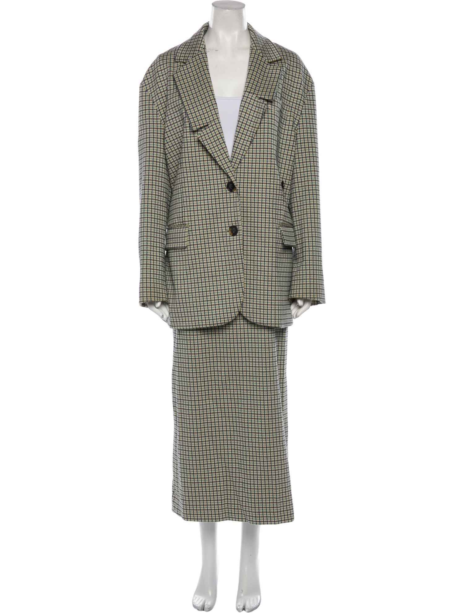 Tibi Tweed Pattern Skirt Suit