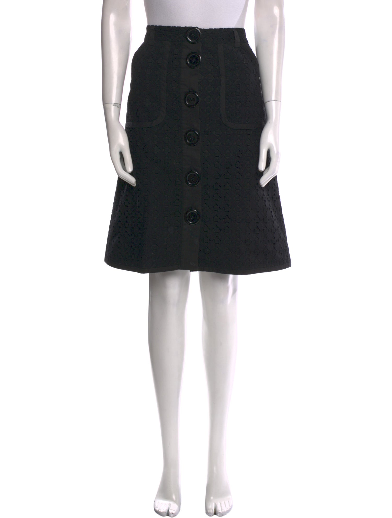 Tibi Cutout Accent Knee-Length Skirt