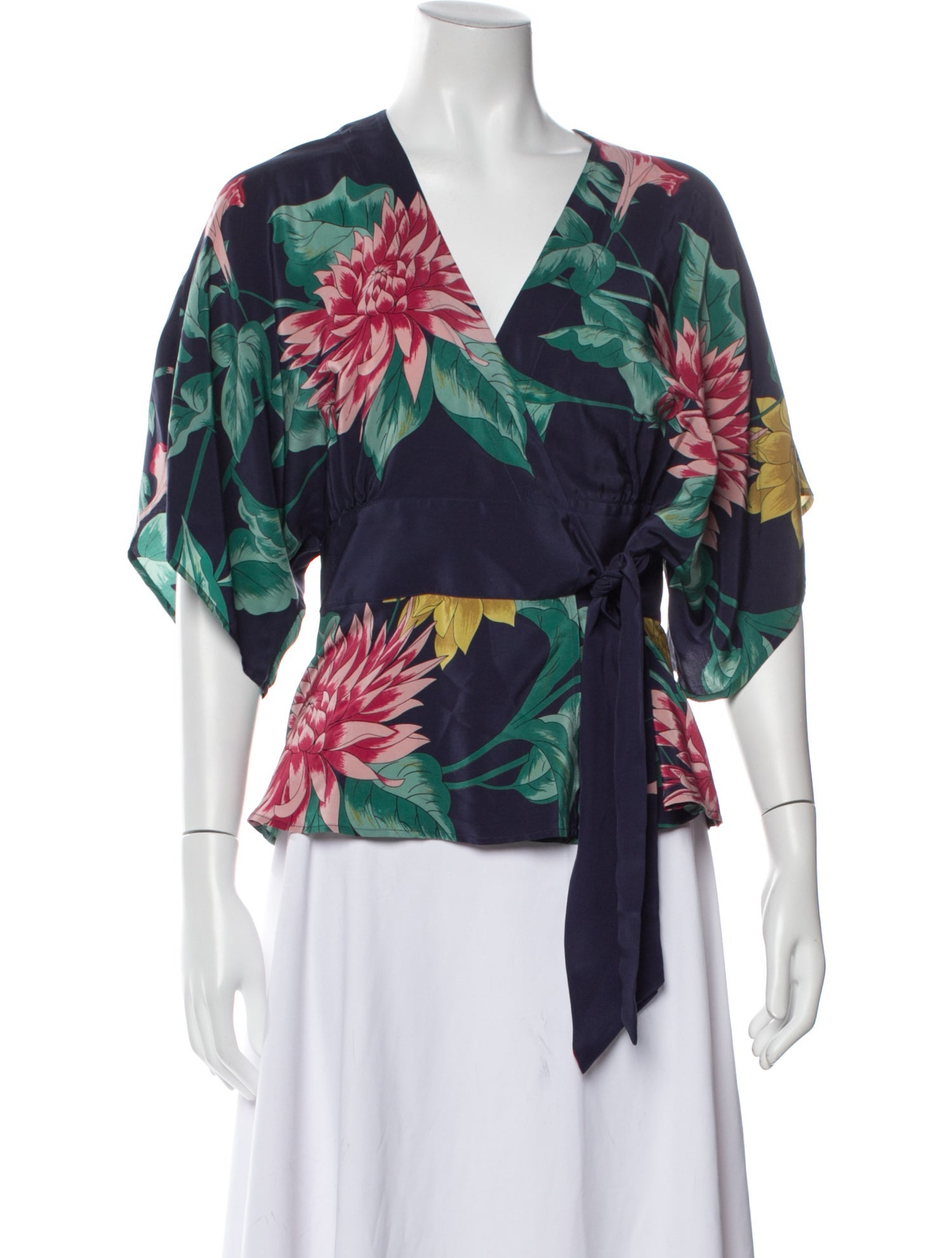 Tibi Silk Floral Print Blouse
