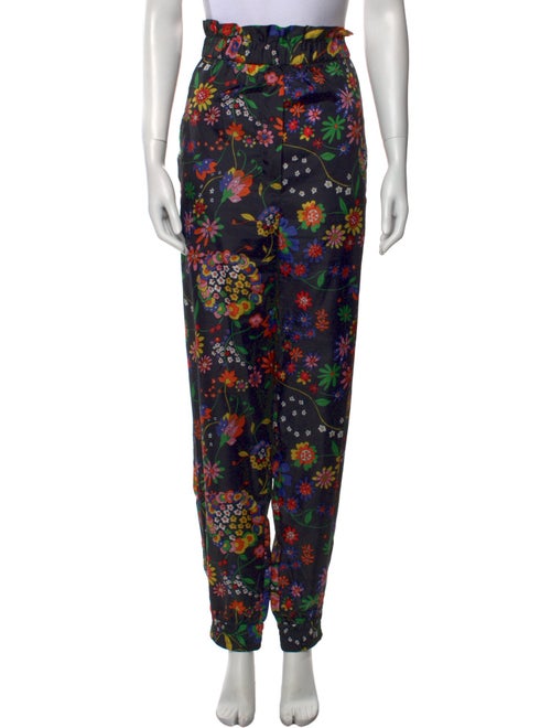 Tibi Floral Print Straight Leg Pants