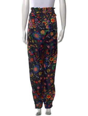 Tibi Floral Print Straight Leg Pants