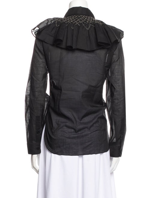 Tibi Long Sleeve Button-Up Top