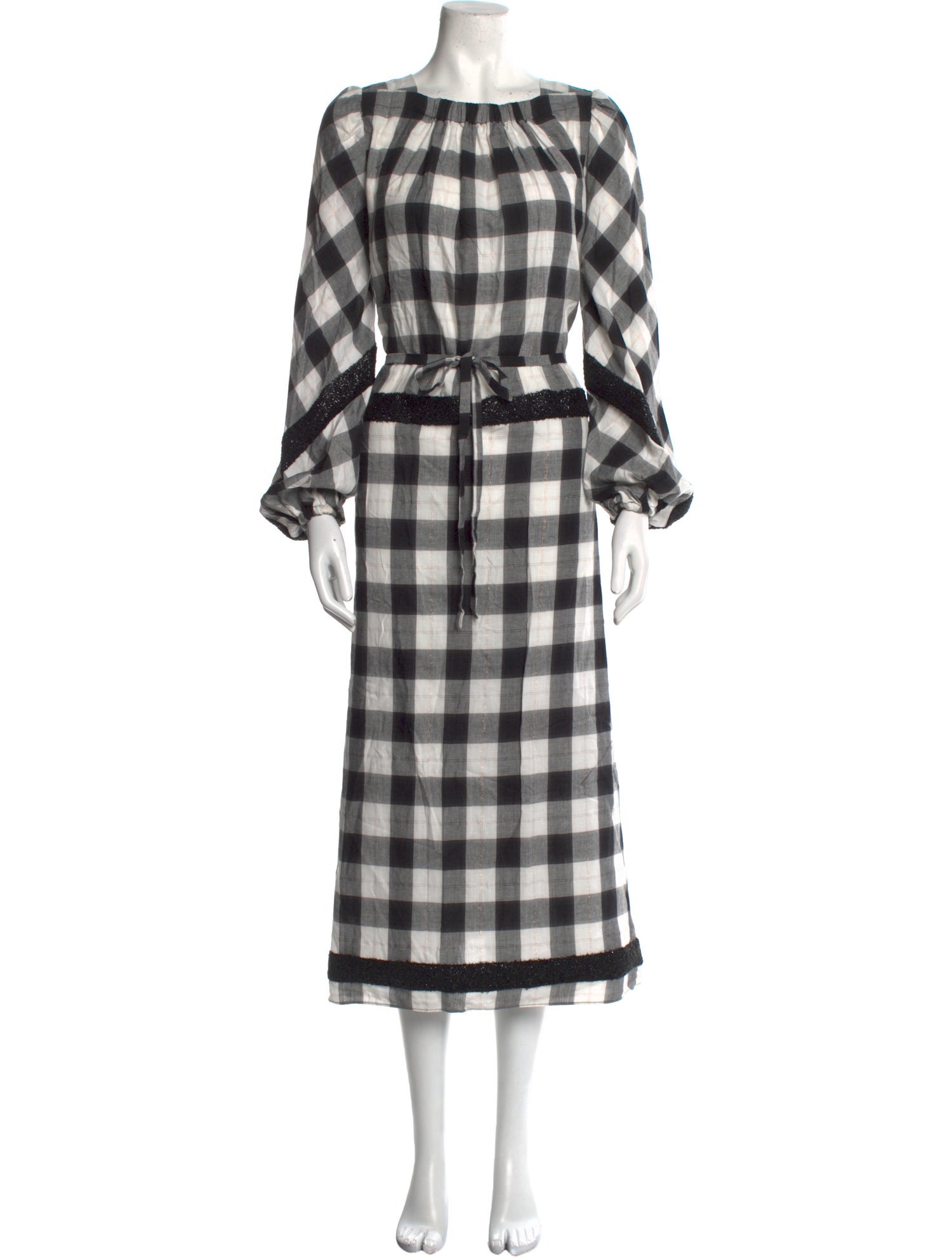 Tibi Plaid Print Midi Length Dress