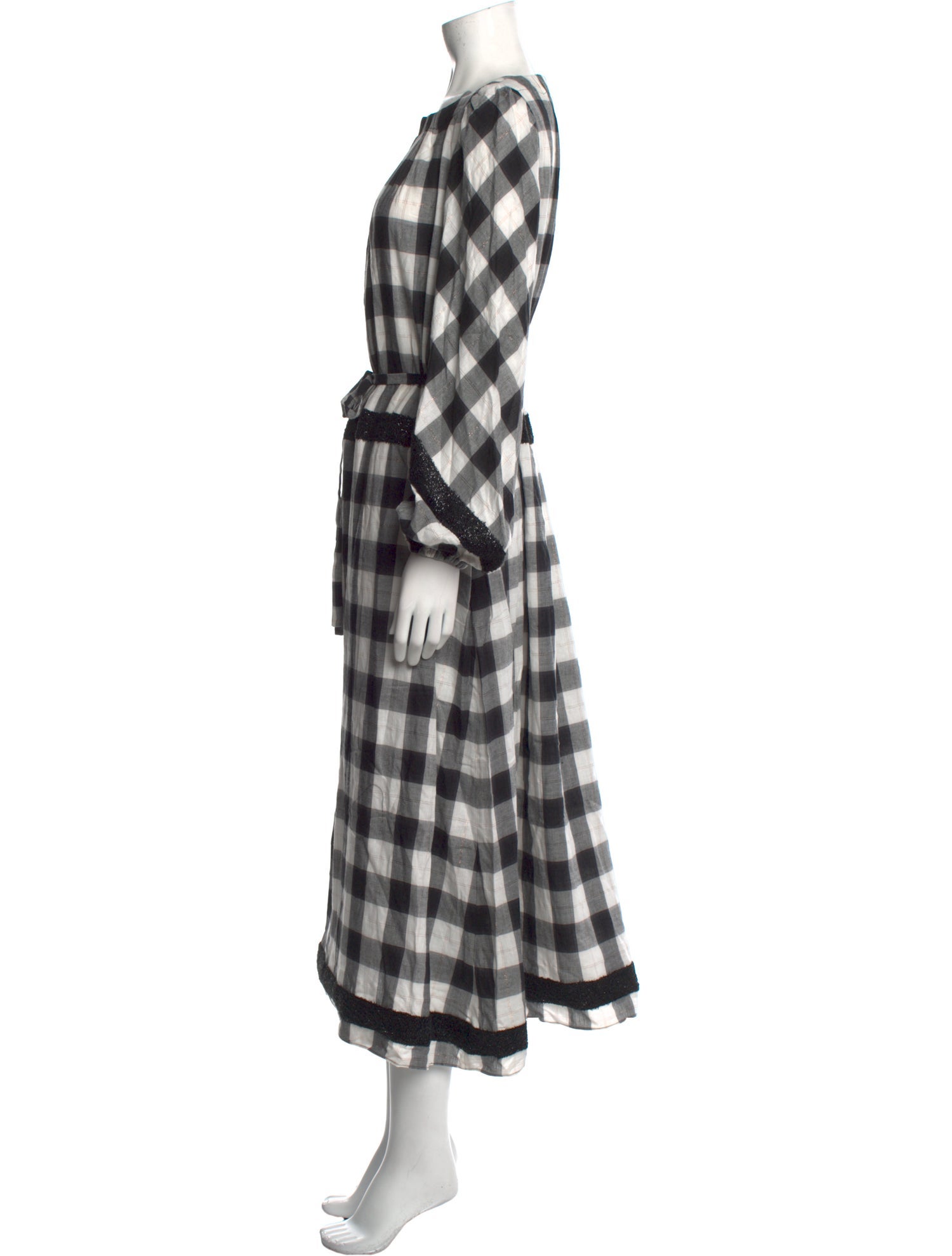 Tibi Plaid Print Midi Length Dress