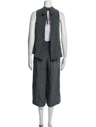 Tibi Silk Mock Neck Jumpsuit