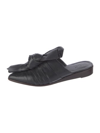 Tibi Leather Bow Accents Mules