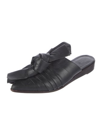Tibi Leather Bow Accents Mules
