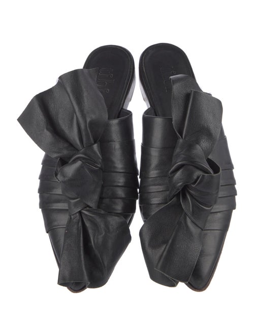 Tibi Leather Bow Accents Mules