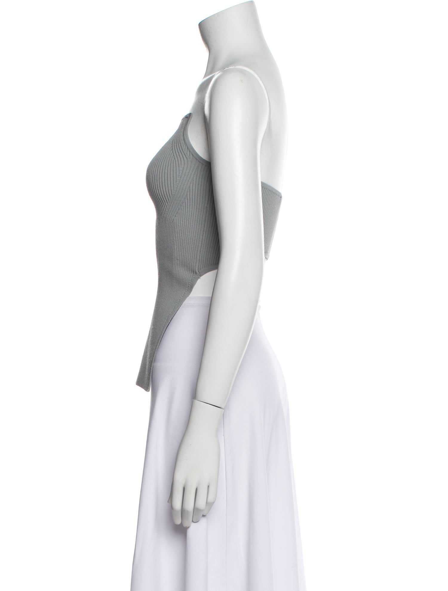 Tibi Striped Strapless Crop Top