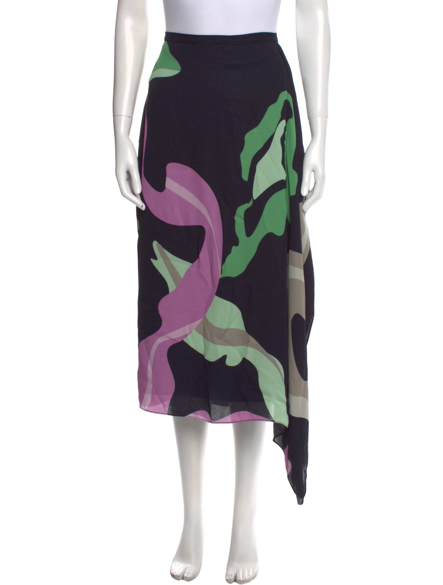 Tibi Printed Midi Length Skirt
