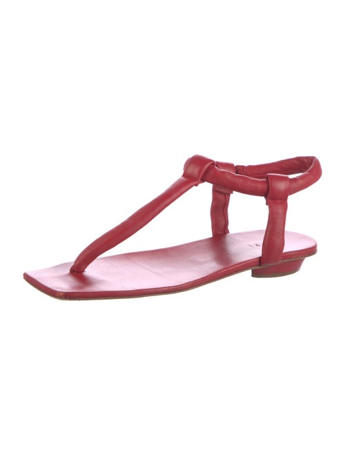 Tibi Leather T-Strap Sandals