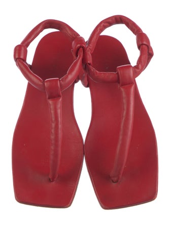 Tibi Leather T-Strap Sandals