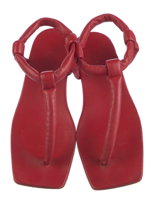 Tibi Leather T-Strap Sandals