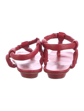 Tibi Leather T-Strap Sandals