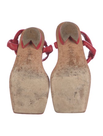 Tibi Leather T-Strap Sandals