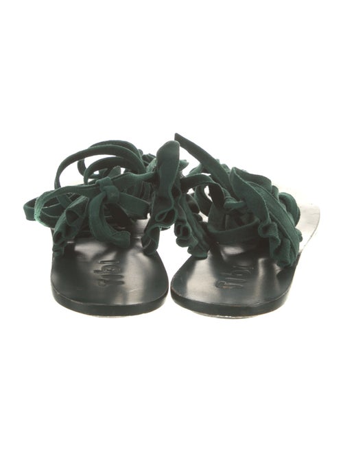 Tibi Suede Ruffle Embellishment Gladiator Sandals