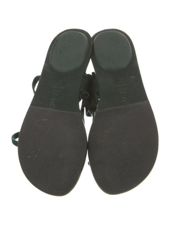 Tibi Suede Ruffle Embellishment Gladiator Sandals