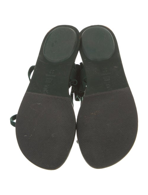 Tibi Suede Ruffle Embellishment Gladiator Sandals