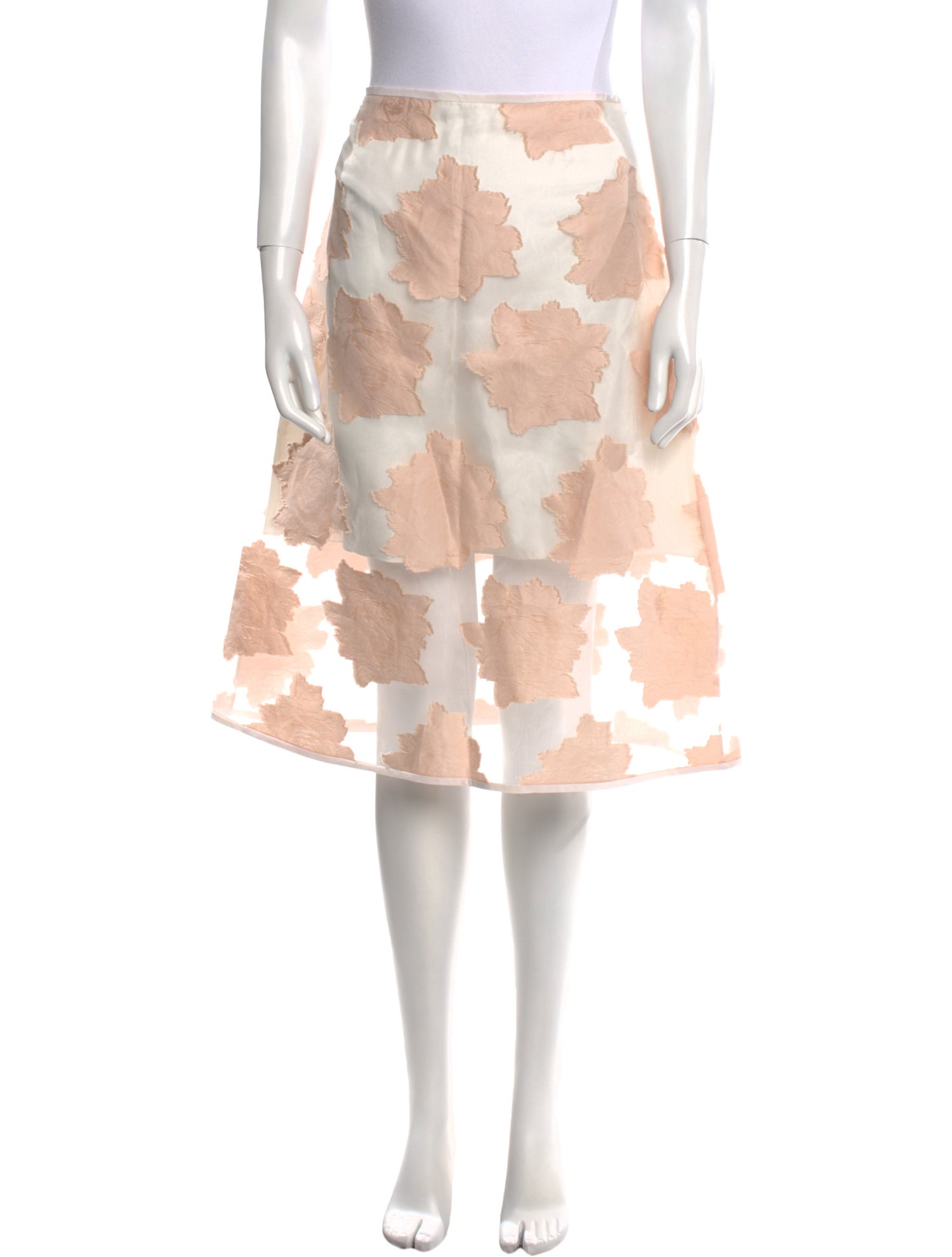 Tibi Floral Print Knee-Length Skirt