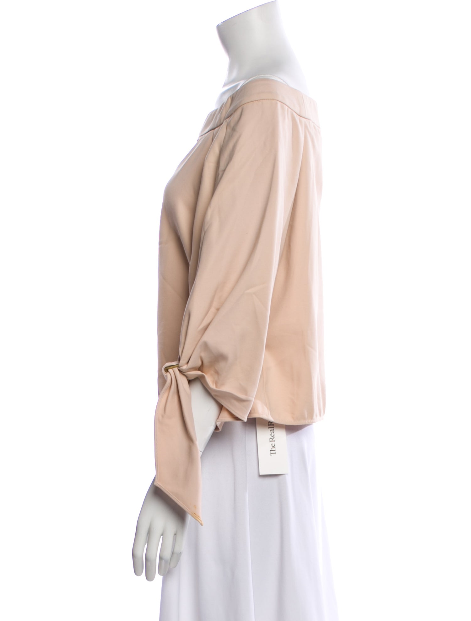 Tibi Bateau Neckline Three-Quarter Sleeve Blouse