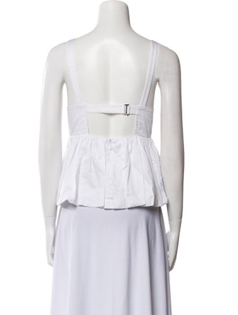 Tibi Square Neckline Sleeveless Top