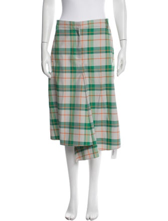 Tibi Plaid Print Midi Length Skirt