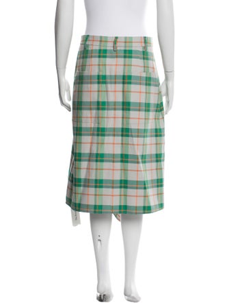 Tibi Plaid Print Midi Length Skirt