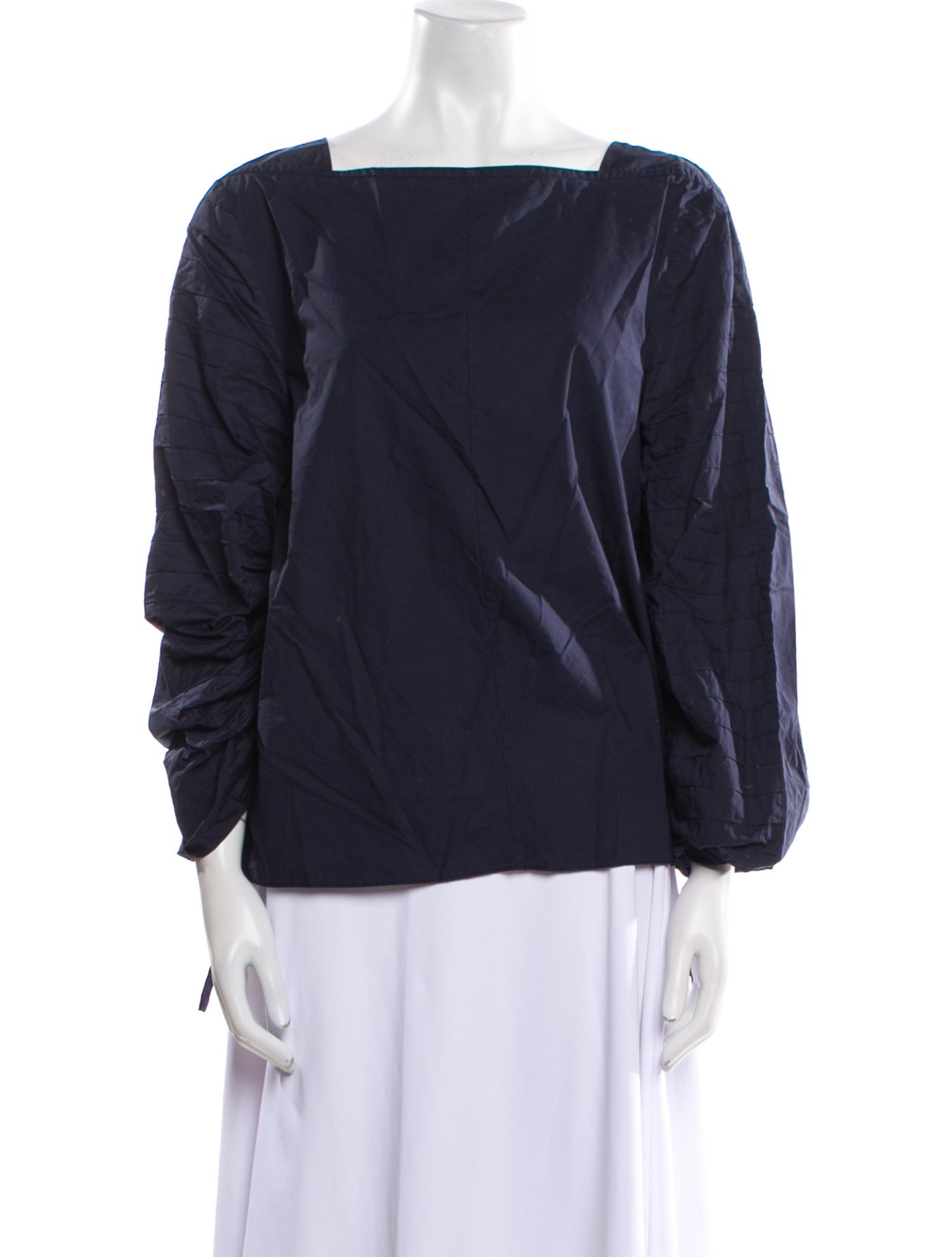 Tibi Square Neckline Three-Quarter Sleeve Blouse