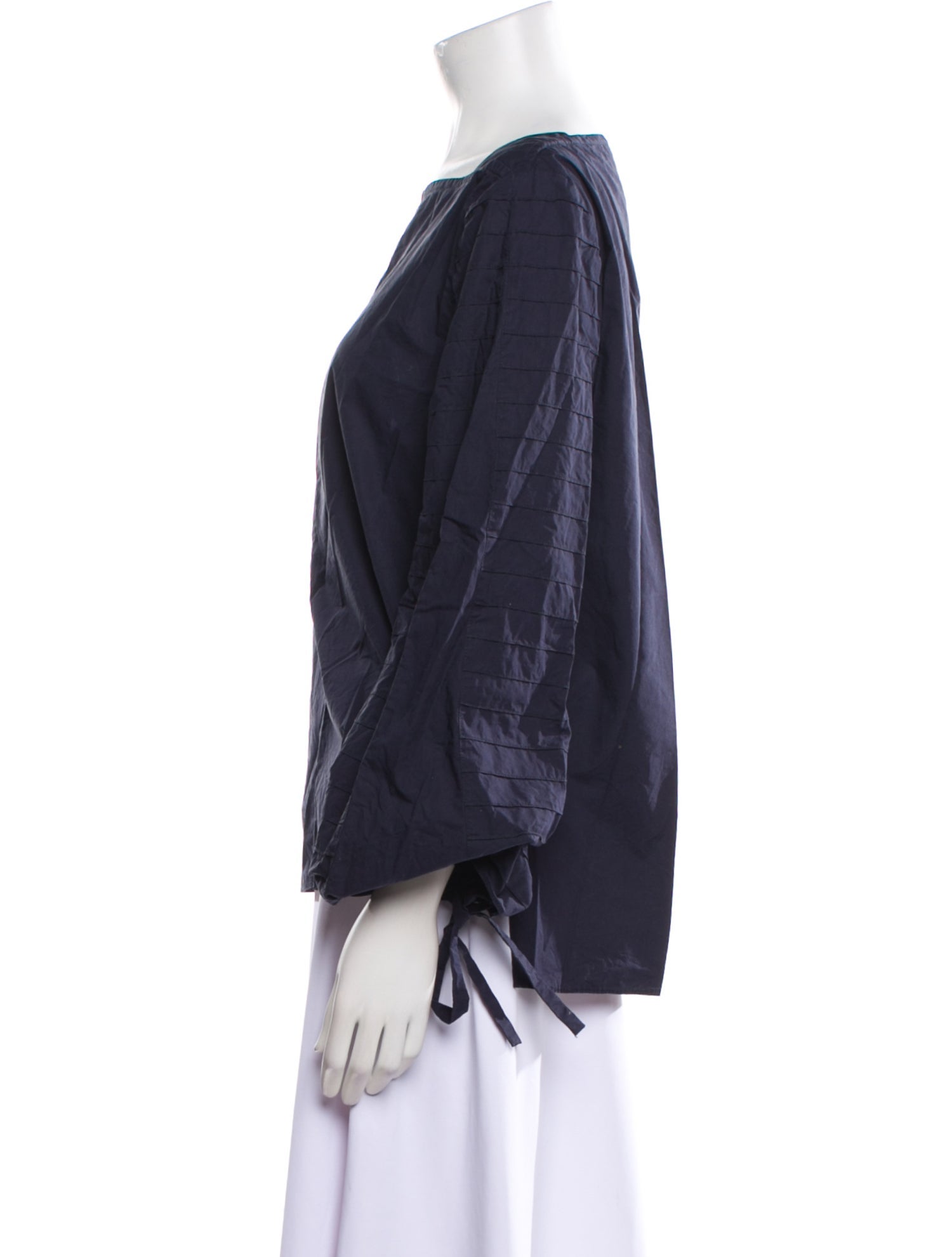 Tibi Square Neckline Three-Quarter Sleeve Blouse