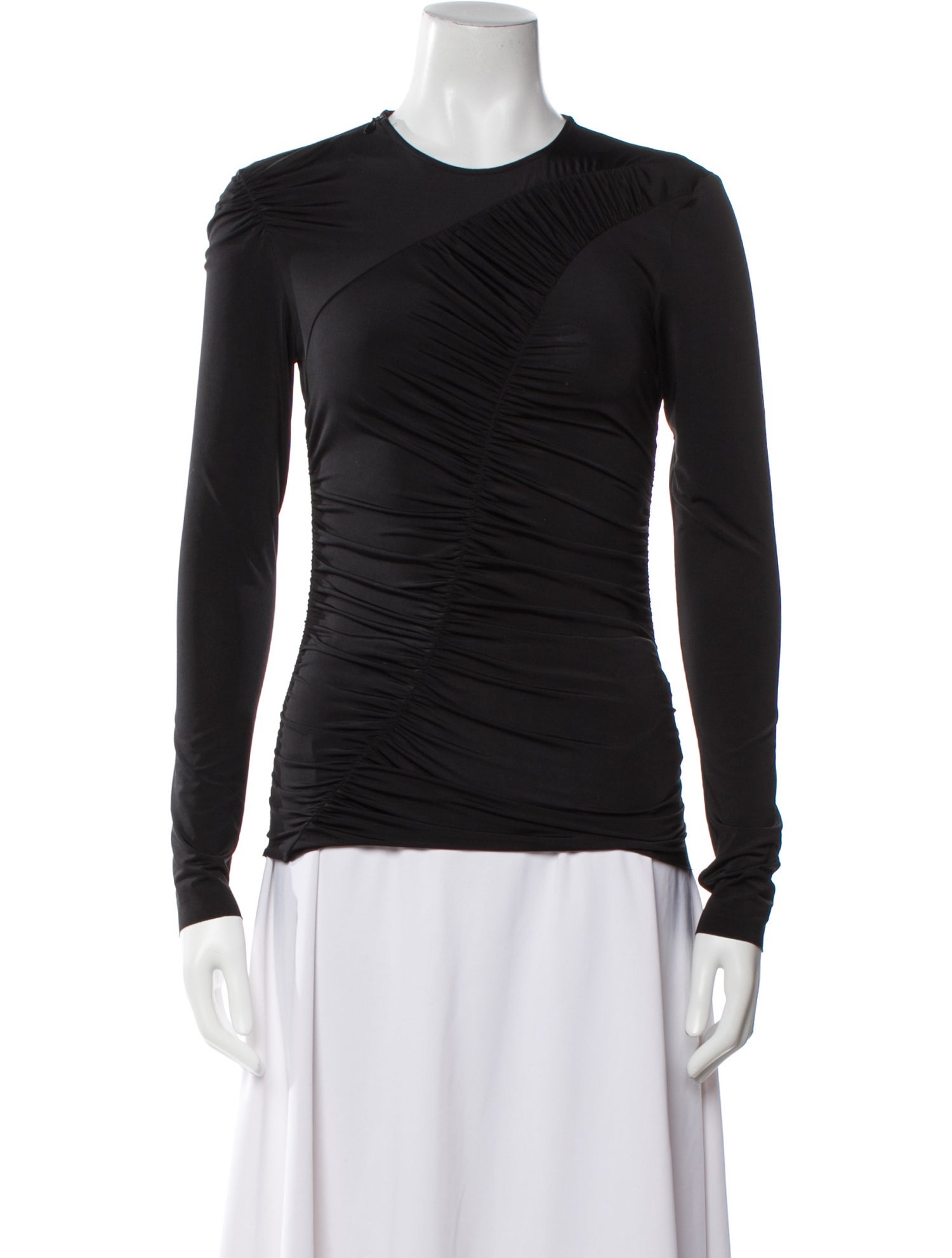 Tibi Crew Neck Long Sleeve Top