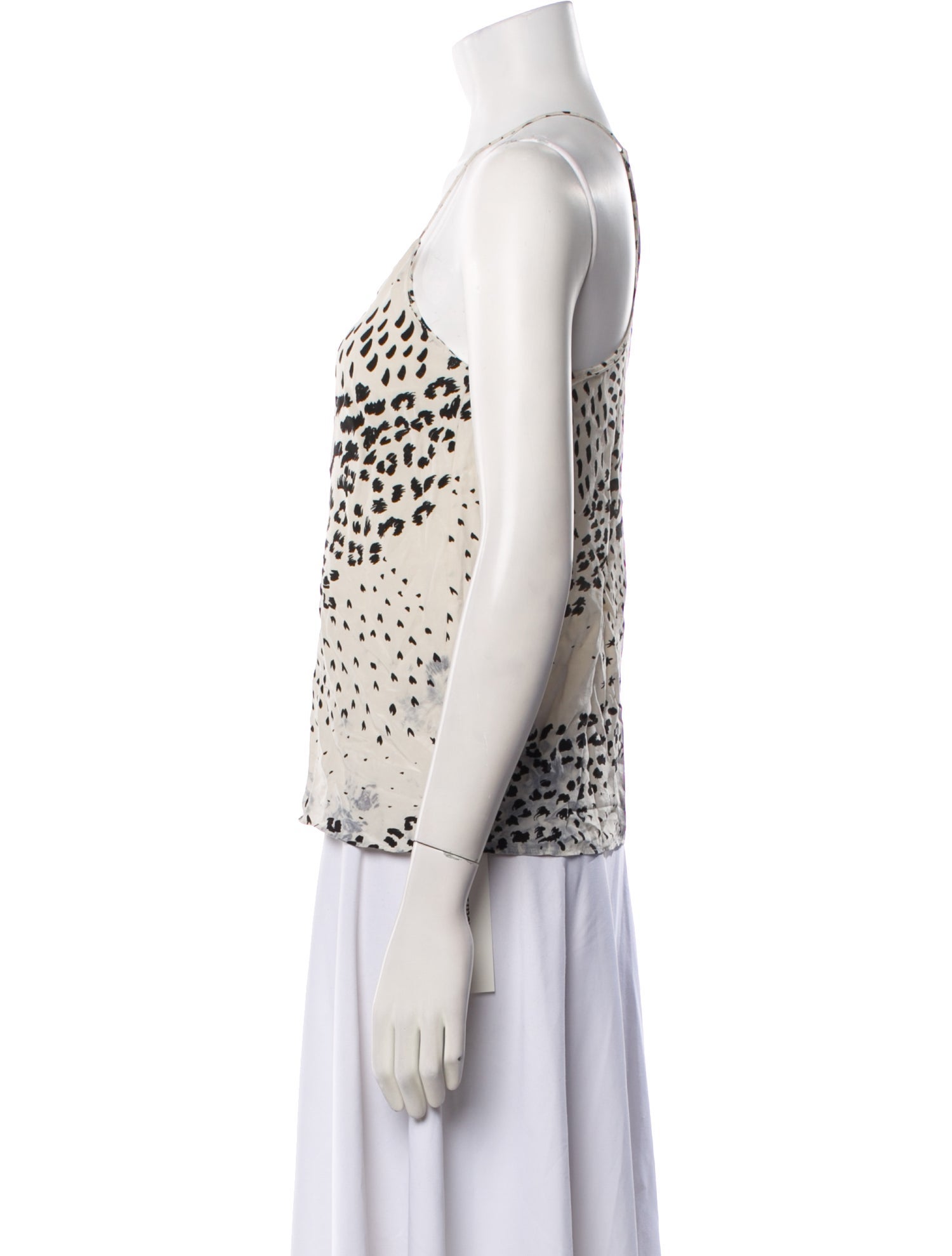 Tibi Silk Animal Print Top