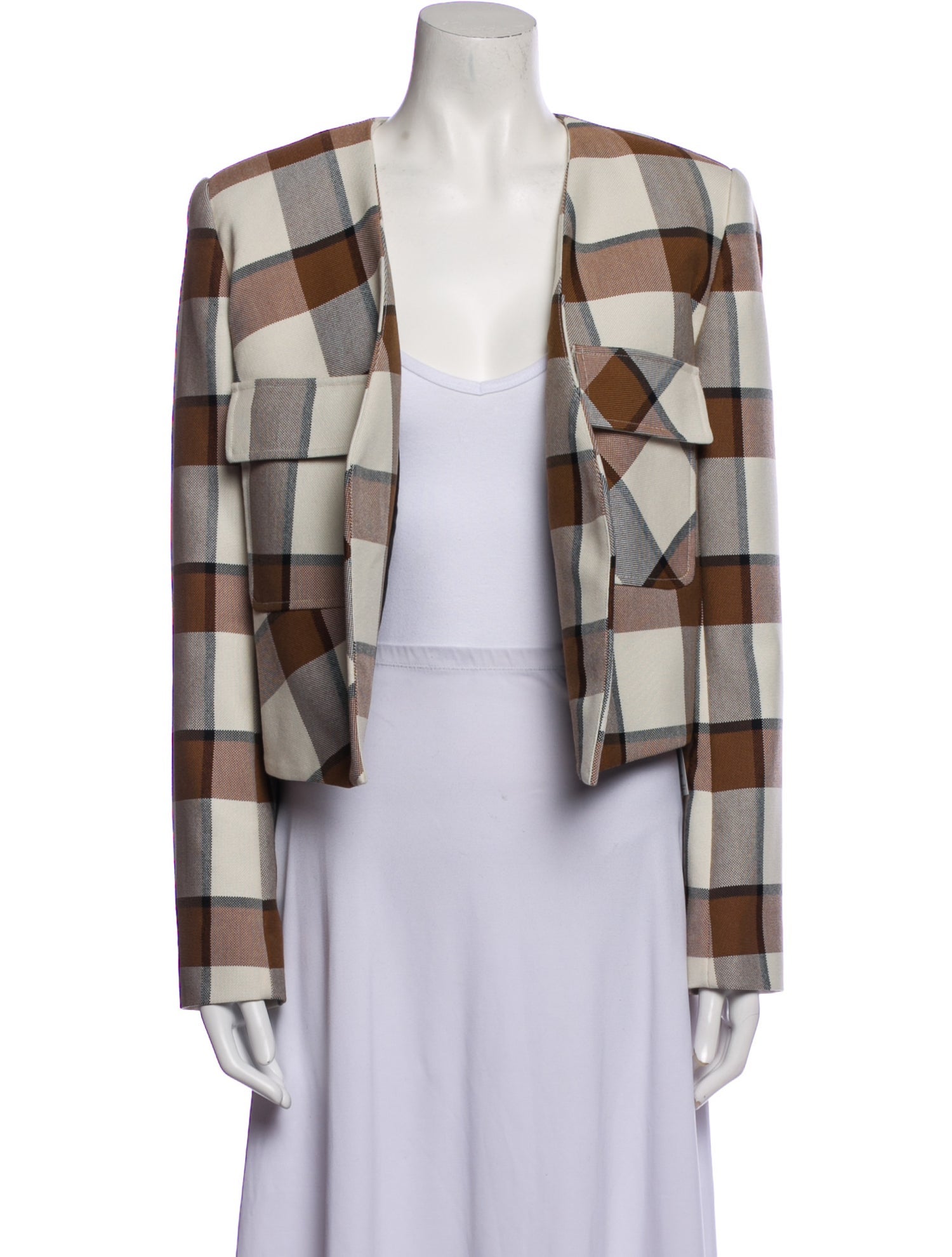 Tibi Plaid Print Blazer