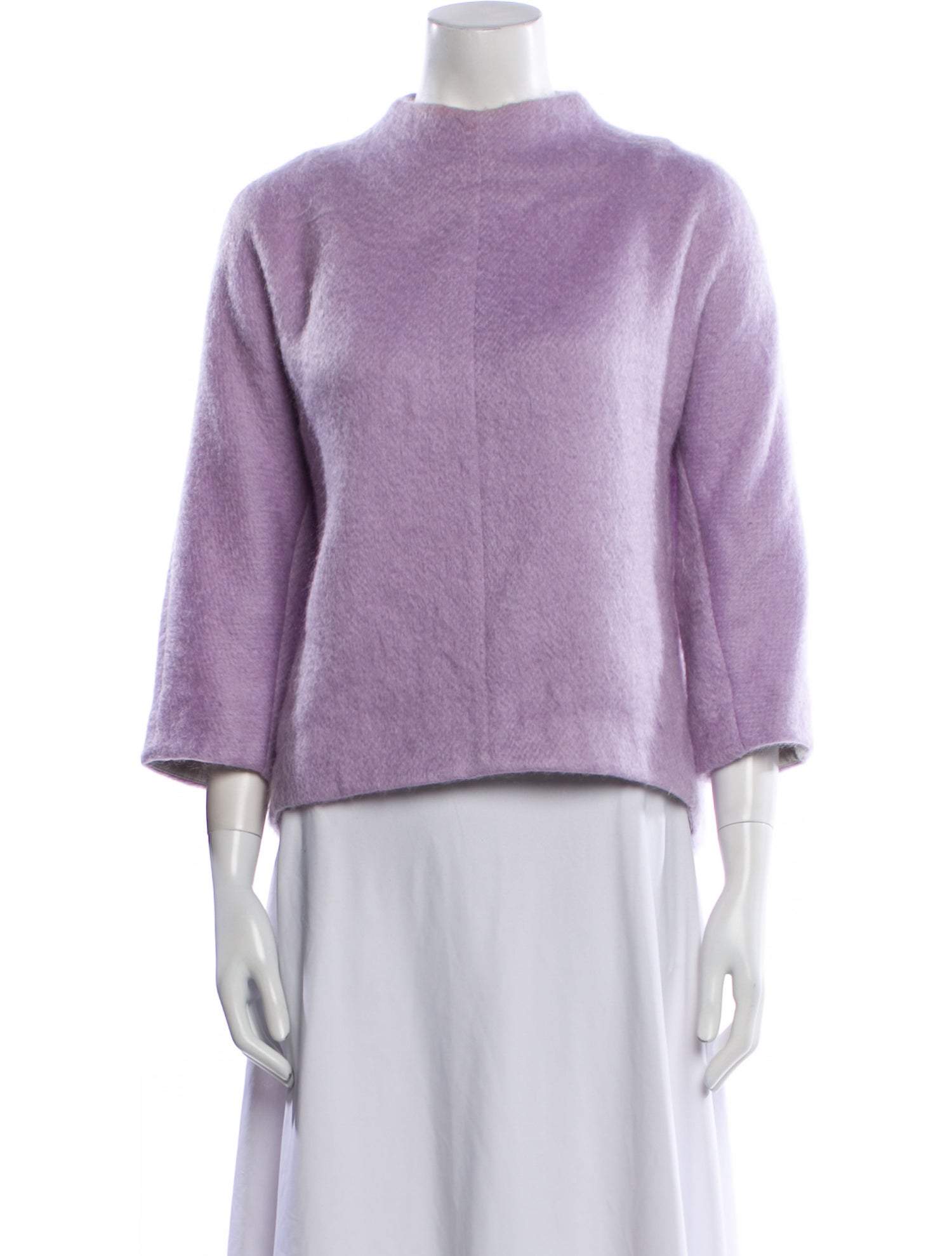 Tibi Mock Neck Three-Quarter Sleeve Sweatshirt