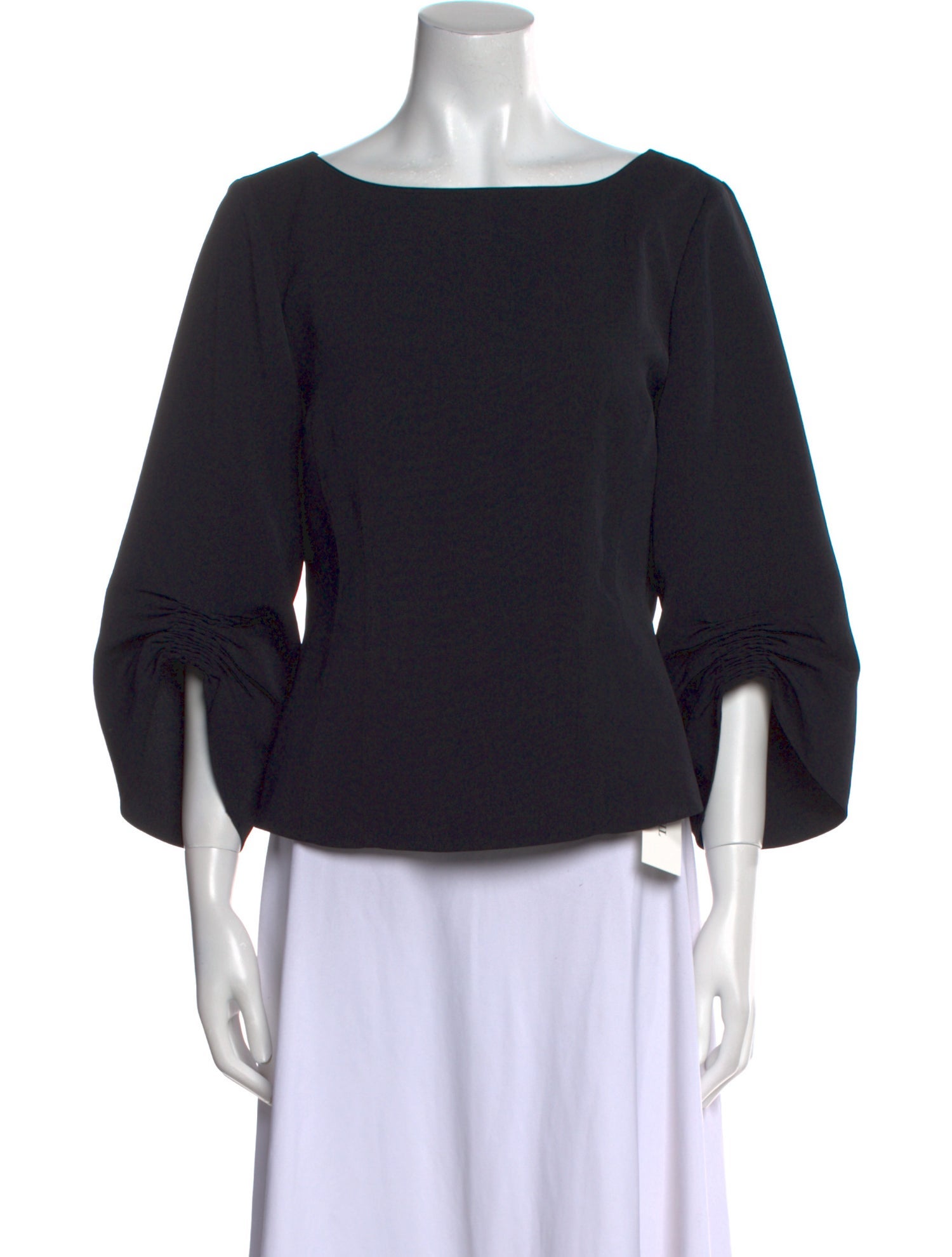 Tibi Bateau Neckline Three-Quarter Sleeve Blouse