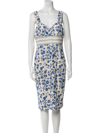 Tibi Printed Midi Length Dress