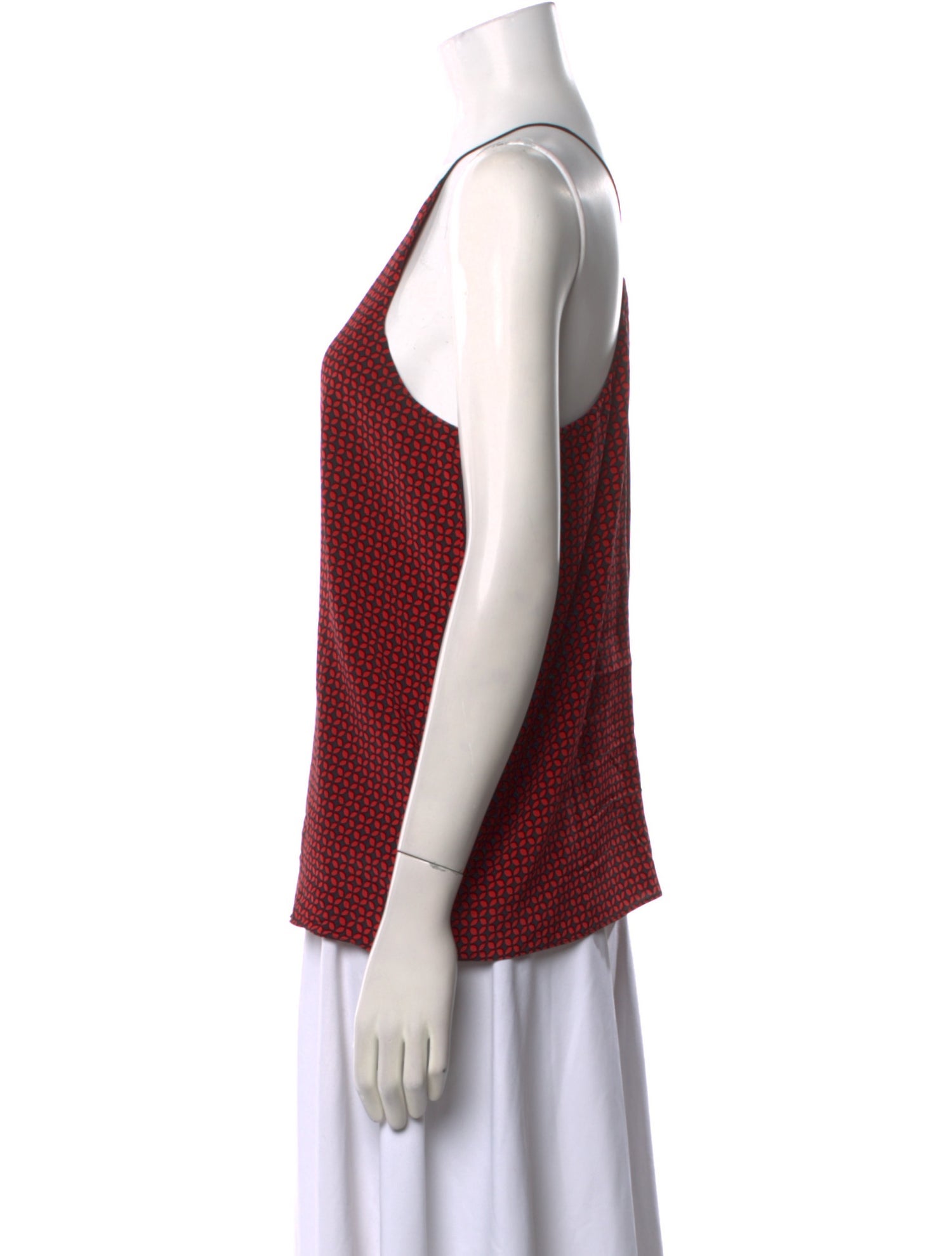 Tibi Printed Scoop Neck Top