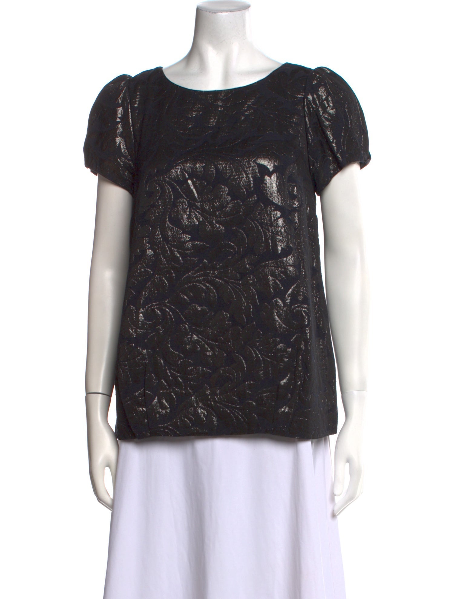 Tibi Scoop Neck Short Sleeve T-Shirt