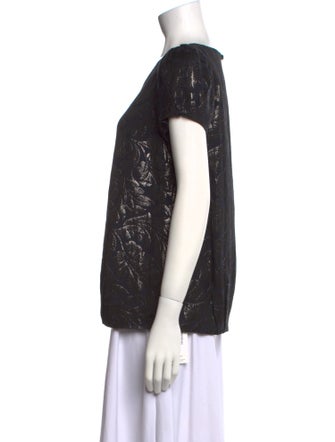 Tibi Scoop Neck Short Sleeve T-Shirt