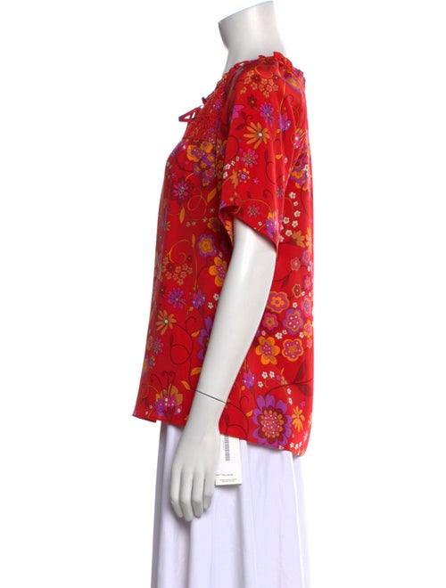 Tibi Silk Floral Print Blouse