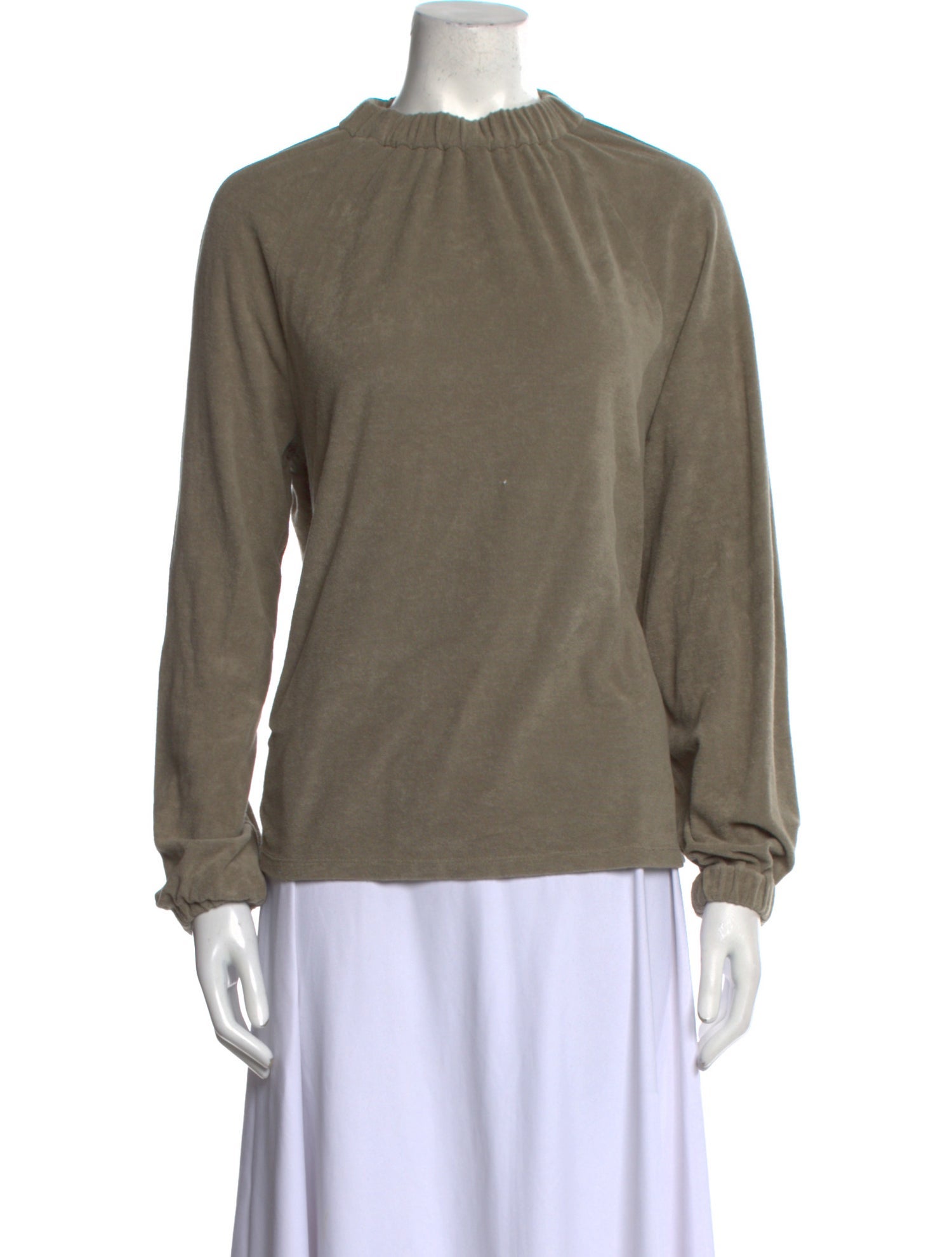 Tibi Mock Neck Long Sleeve Sweatshirt